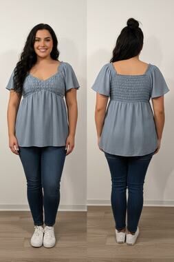 1382 - Indulge InStyle Slate Blue Tunic - XL